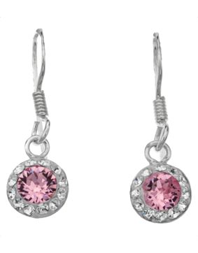 Silver Bar Spectrum hanging earrings pink 22 mm 1867