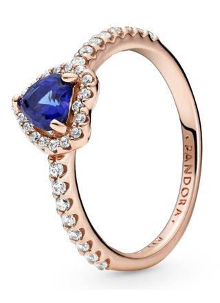 Pandora Heart Rose Twilight Blue Crystal  ring  188421C01