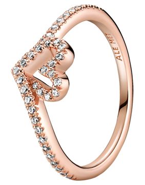 Pandora Sparkling Wishbone Heart Ring 189302C01