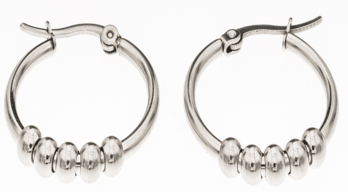 Silver Bar Geisha hoops 20mm steel 1895