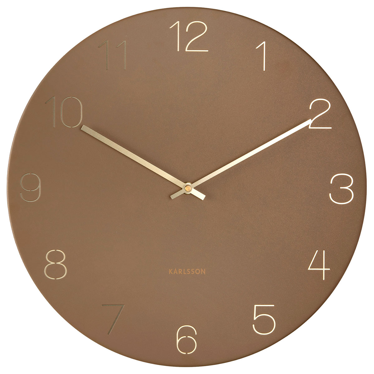 Karlsson Charm Engraved Numbers Wall Clock Mocha Brown KA5762BR