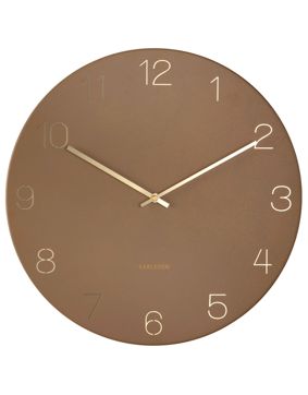 Karlsson Charm Engraved Numbers Wall Clock Mocha Brown KA5762BR