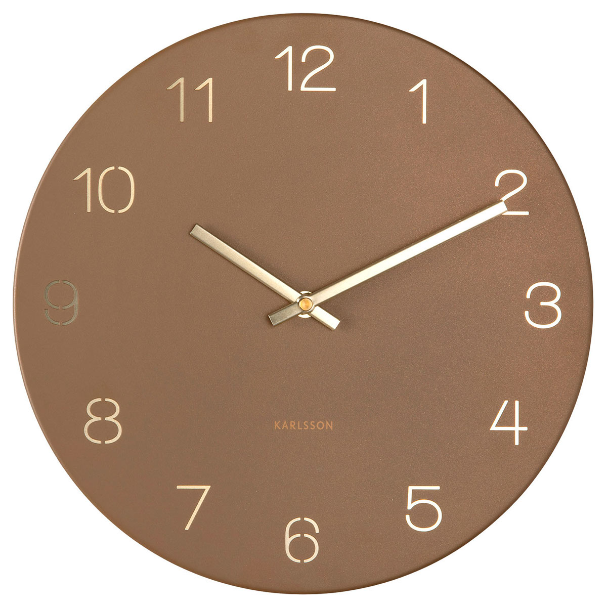 Karlsson Charm Engraved Numbers Small Wall Clock Mocha Brown KA5788BR