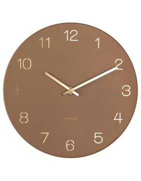 Karlsson Charm Engraved Numbers Small Wall Clock Mocha Brown KA5788BR