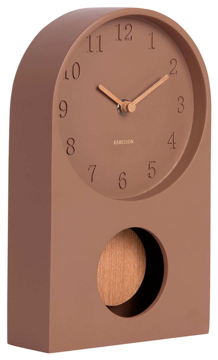 Karlsson Paris Arch Table Clock with Pendulum Brown KA6164BR