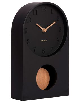 Karlsson Paris Arch Table Clock with Pendulum Black KA6164BK