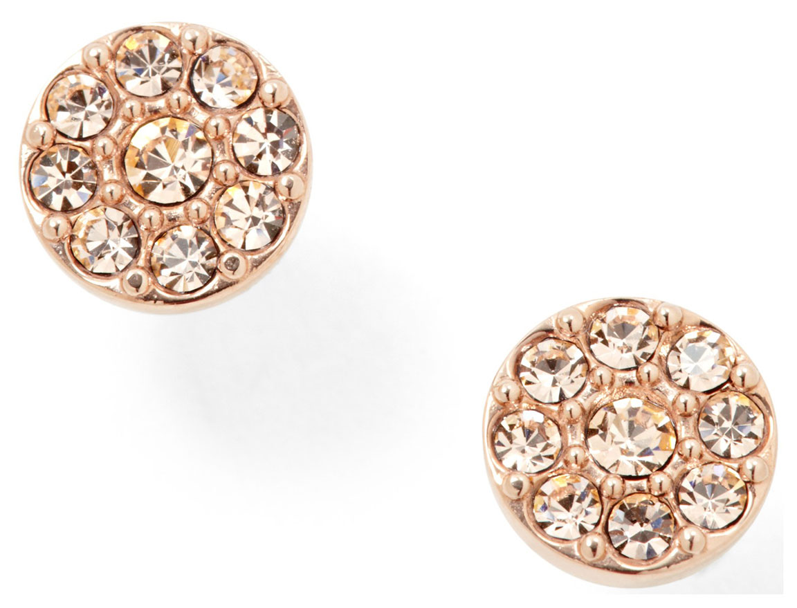 Fossil earrings Disc Rose-Tone Studs JF00830791