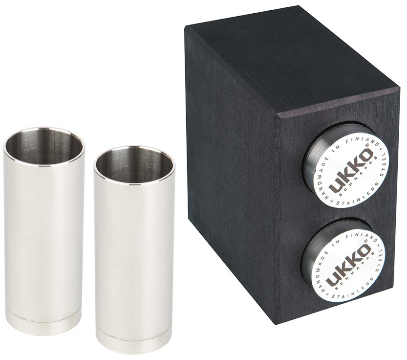 Ukko Schnapps 2 Original Schnapps glasses on a birch holster (21121)