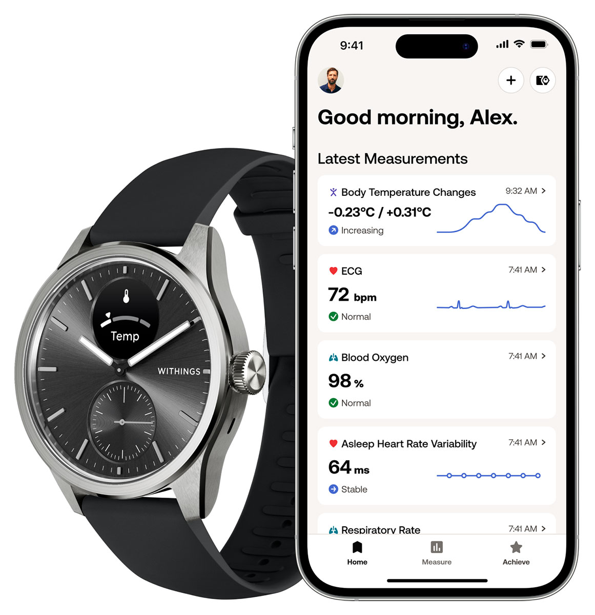 Montre Withings ScanWatch 2 Black 38 mm WSW 238 BLACK