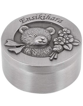 Box for first curl, teddy bear and flowers 078726