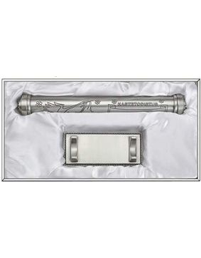 Christening certificate holder with pedestal with stork 078831