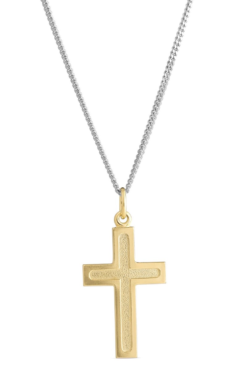 Top Gold silver cross textured gold plated 52 5664 1500