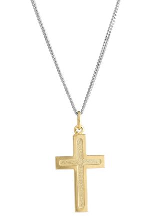 Top Gold silver cross textured gold plated 52 5664 1500