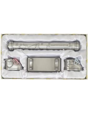 Christening certificate on a pedestal set 078737