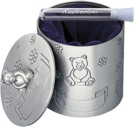 Vessel for Christening water and a box, Teddybear, 078719