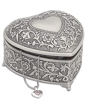 Music box jewelry box, heart, 078702