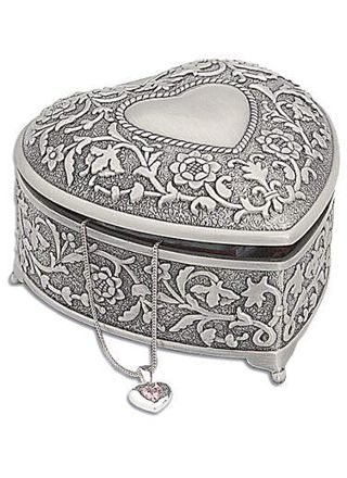 Music box jewelry box, heart, 078702