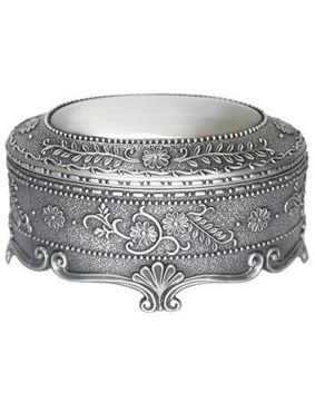 Music box jewelry box, oval flower, 078816