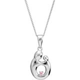 Pirami silver pendant necklace mother and child Pink 92500234