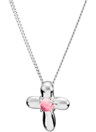 Pirami necklace, Christening cross, Pink glass crystal 30010275