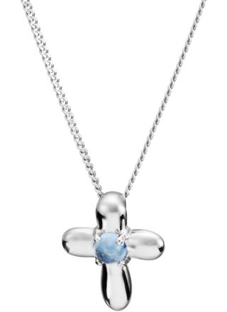 Pirami necklace, Christening cross, Blue glass crystal 30010205
