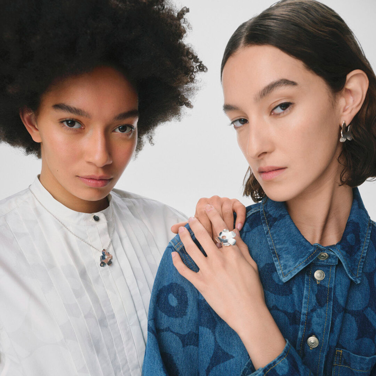 24AW■marimekko■Kalevala x Marimekko Unikko リング シルバー Kalevala x Marimekko Unikko リング S | Maija Isola