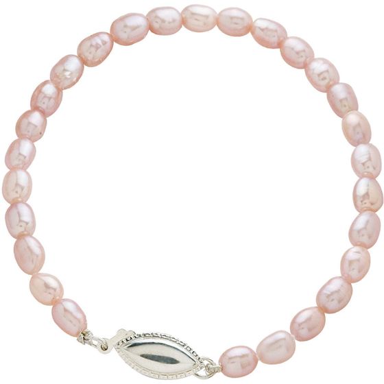 Pirami girl bracelet, oval lock, pink pearl 14010096
