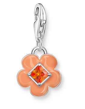 Thomas Sabo Charm Club Charmista orange enamel flower charm 2029-041-8