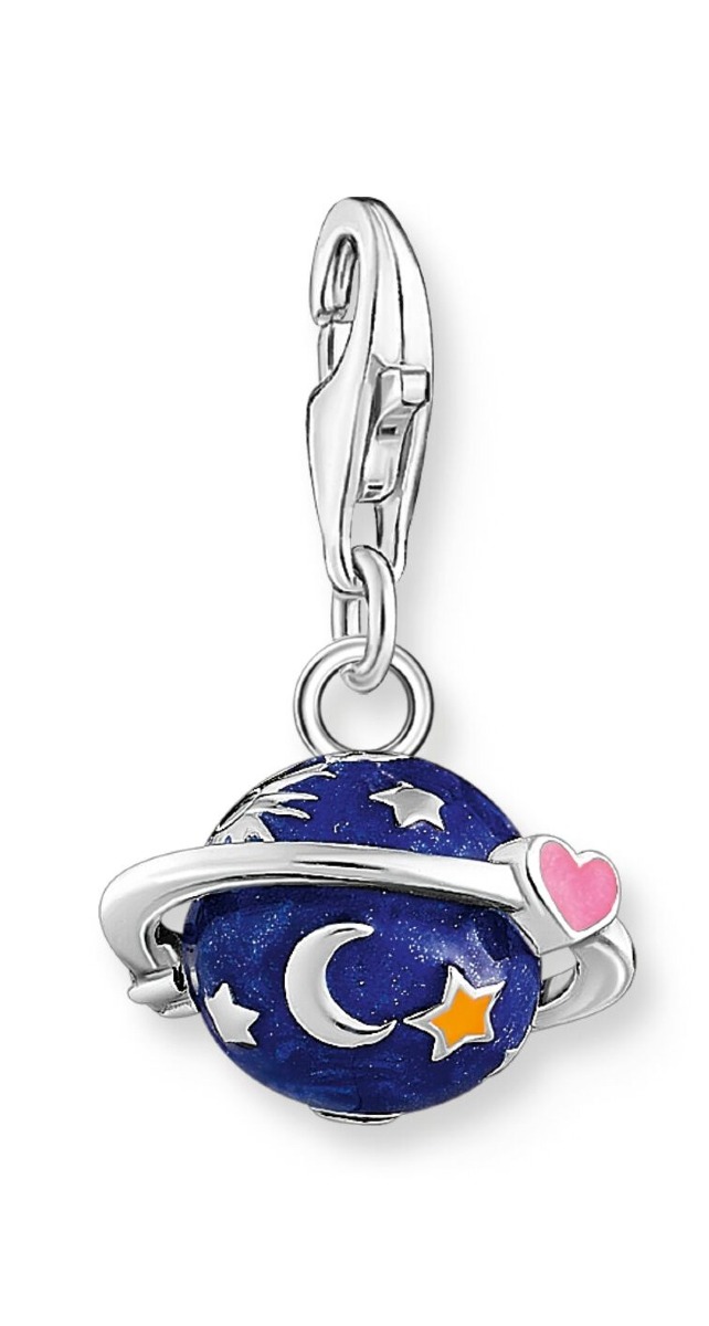 Thomas Sabo Charm Club Charmista Saturn dark blue enamel silver charm 2041-041-7