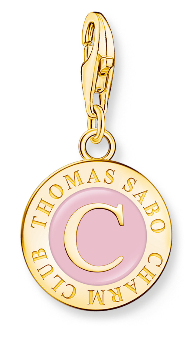 Thomas Sabo Charm Club Charmista pink Charmista Coin gold plated charm 2097-427-9