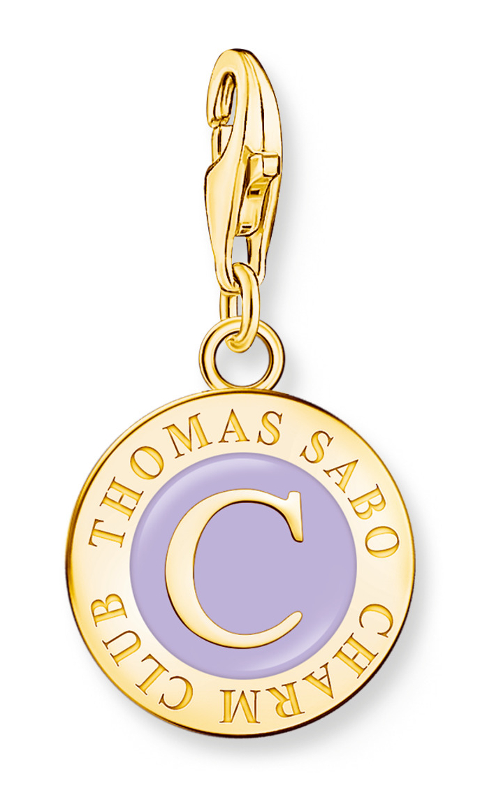 Thomas Sabo Charm Club Charmista violet enamel gold plated charm 2105-427-13