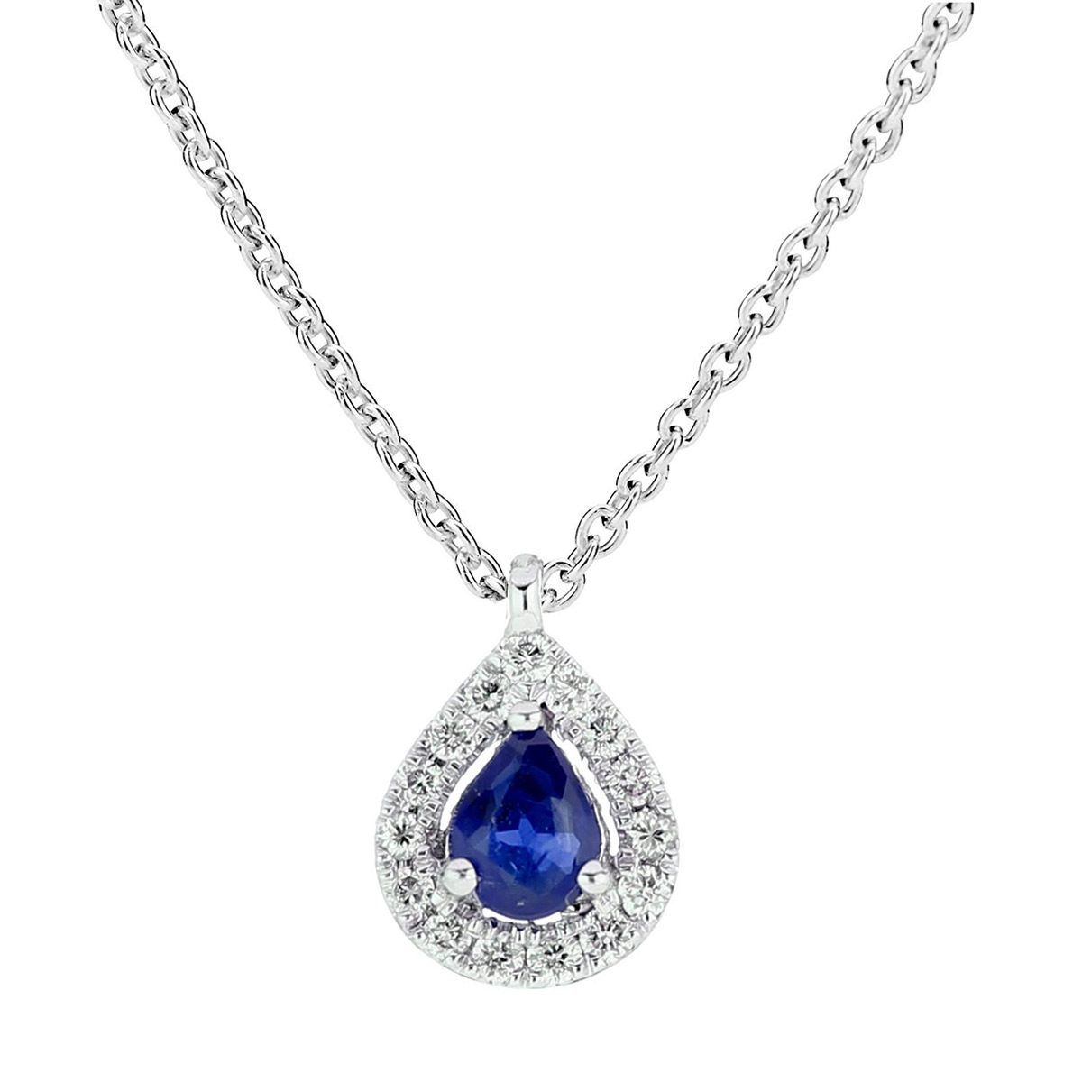 Kohinoor diamond drop pendant with sapphire 213-9820VS-42