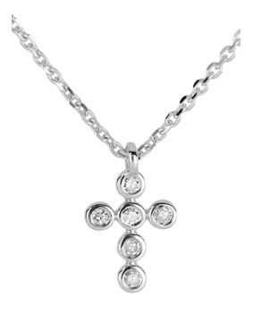 Kohinoor cross jewelry with diamonds white gold 213-P6062V