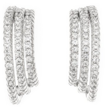 Silver Bar Deluxe rengasearrings pave 20 mm 2133