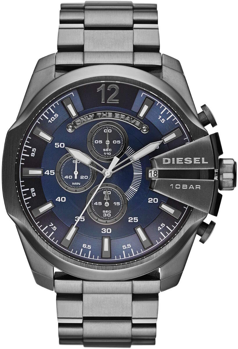 Diesel DZ4329 Mega Chief Blue Dial Gunmetal