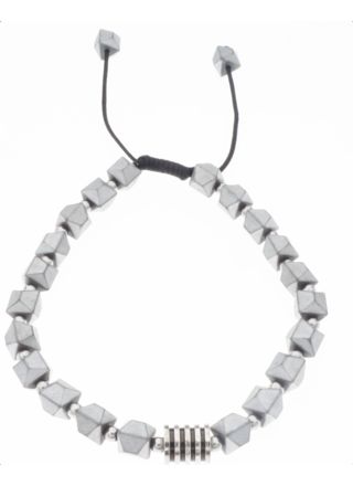 Silver Bar hematite prisma bracelet grey adjustable 2197