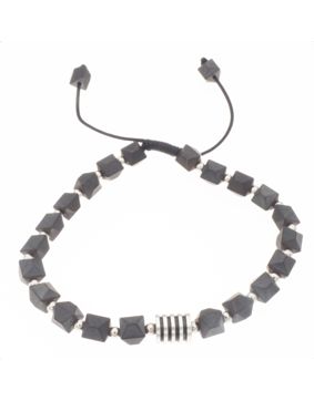 Silver Bar hematite prisma black adjustable 2198