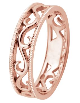 Kohinoor 013-252P Laurel Rose Gold Filigree Ring