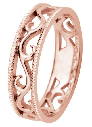 Kohinoor 013-252P Laurel Rose Gold Filigree Ring