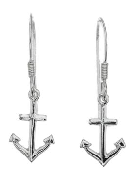 Silver Bar anchor hanging earrings 30 mm 2214