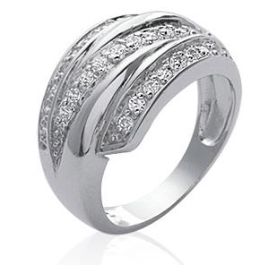 Lykka Casuals wide crossover silver ring 12 mm 