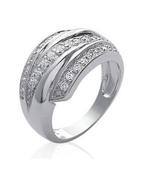 Lykka Casuals wide crossover silver ring 12 mm