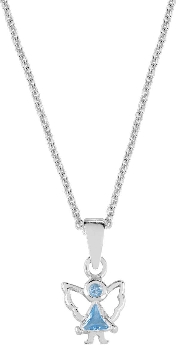 Lykka guardian angel silver necklace blue 