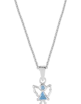 Lykken guardian angel silver necklace blue