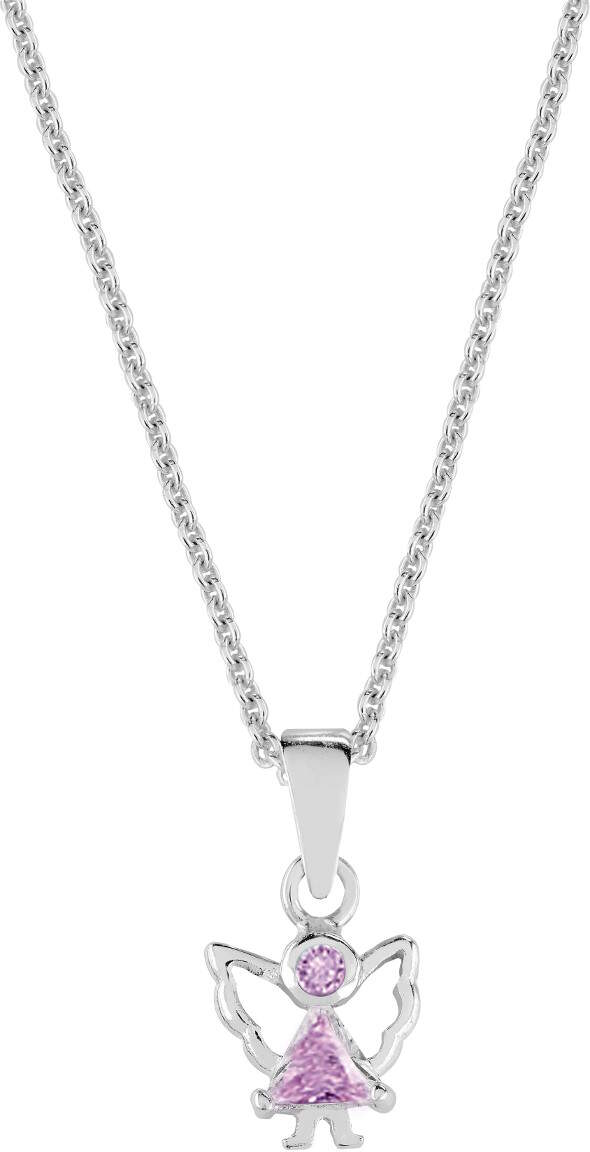 Lykka pink guardian angel silver necklace 