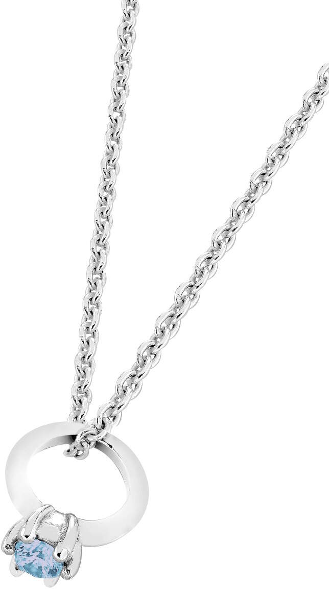 Lykka christening ring silver necklace blue 