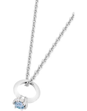 Lykken christening ring silver necklace blue