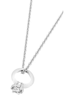 Lykka christening ring silver necklace white