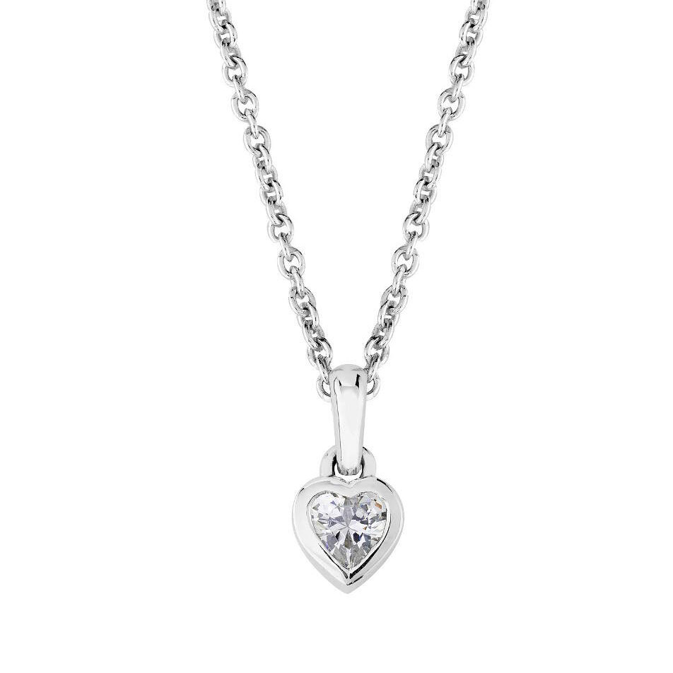 Lykka zirkonia heart christening necklace 