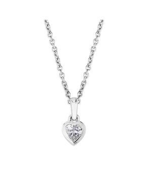 Lykka zirkonia heart christening necklace